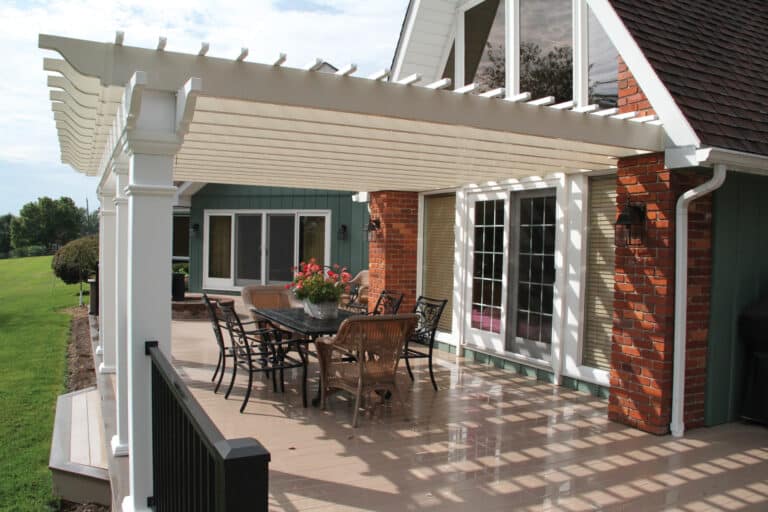 white pergola