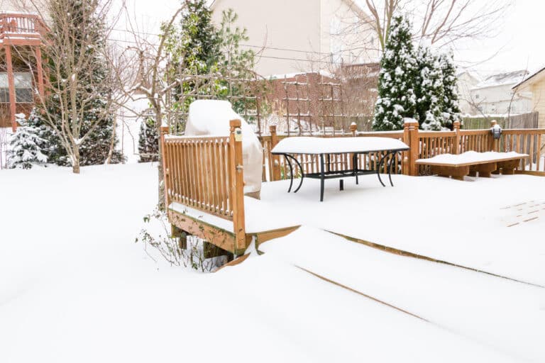 how to clean composite decking snow on deck
