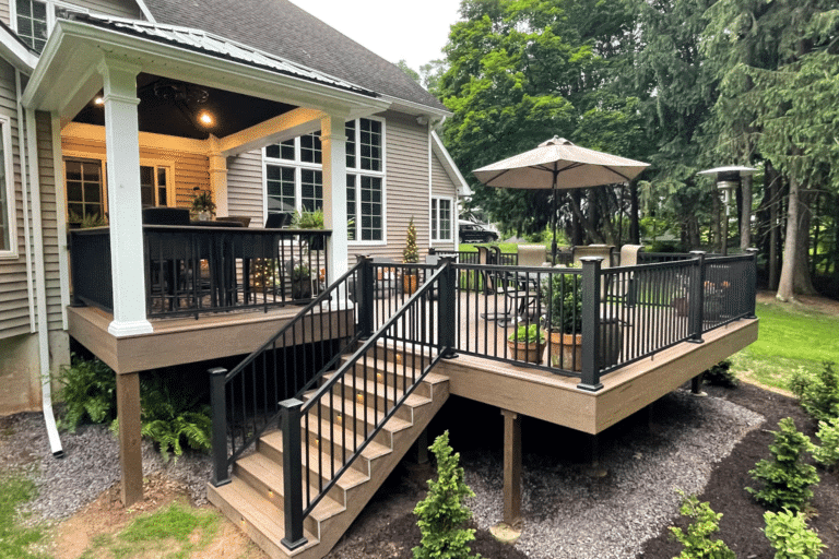 brown wood composite decking