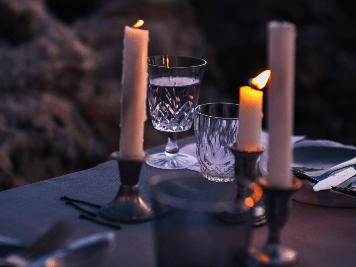 Candles on your backyard deck