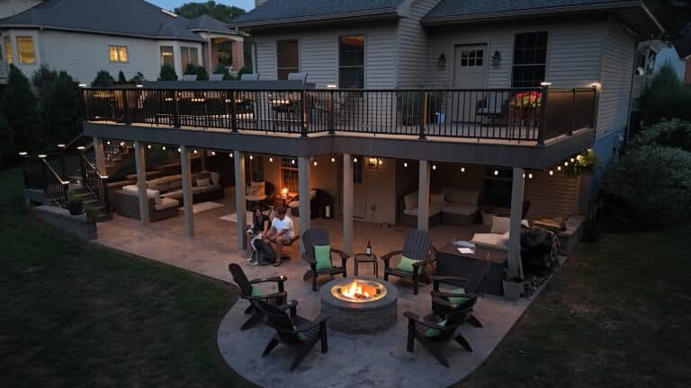 an after photo of the Millersburg PA custom deck installation by Upper Dauphin Vinyl Products