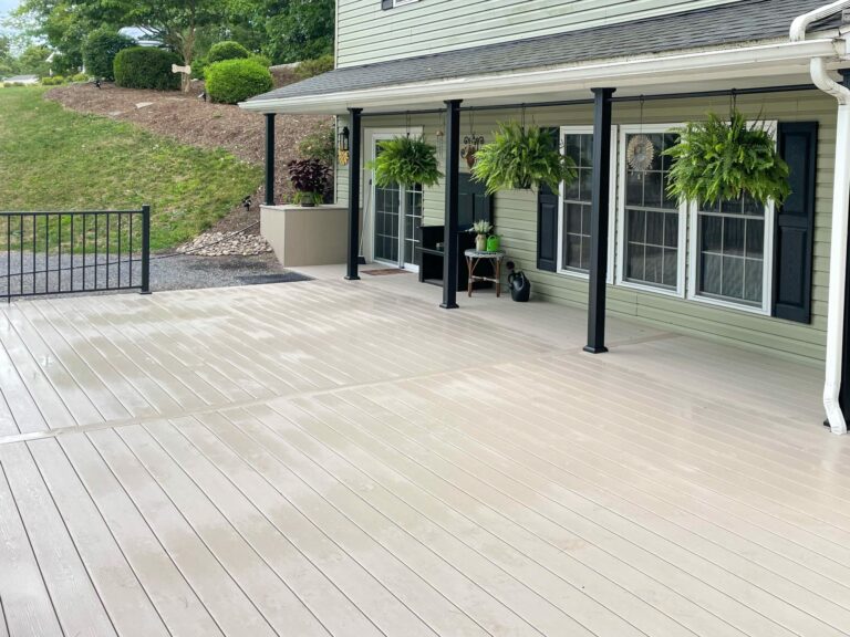 a beige deck that's been rained on in colonial park PA