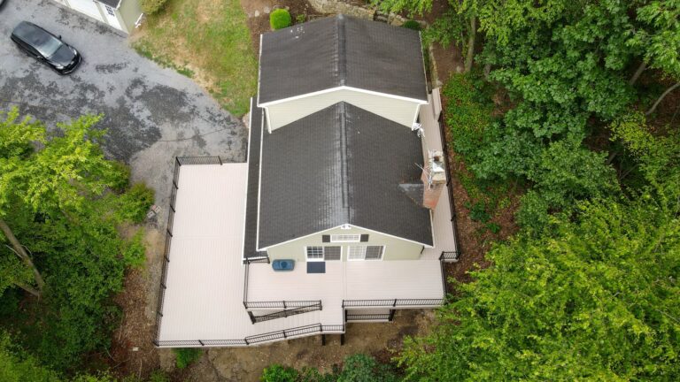 aerial photo of a new deck installation on a house in york pa