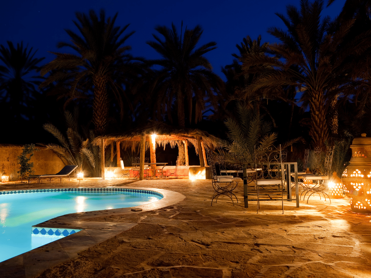 Pool Deck lighting around a pool
