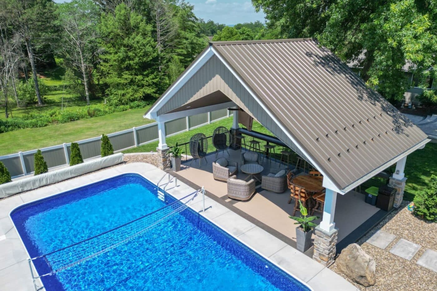 Pavilion by pool project by Upper Dauphin Vinyl Products