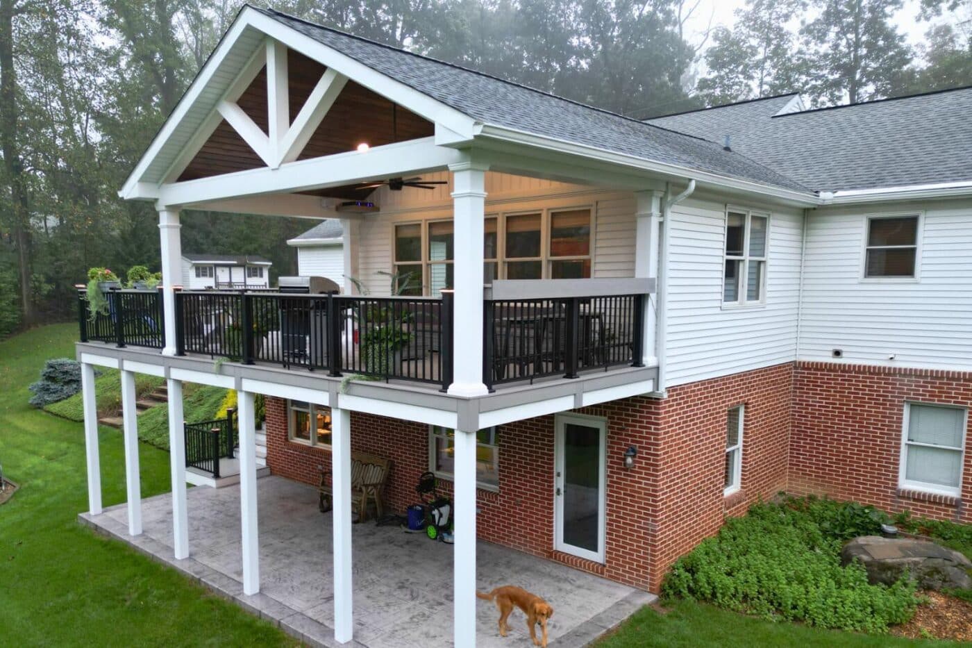 Upper Dauphin Vinyl Products Pavilion deck attached to home