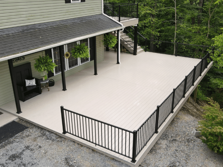 new custom deck build in Northumberland PA by Upper Dauphin Vinyl Products