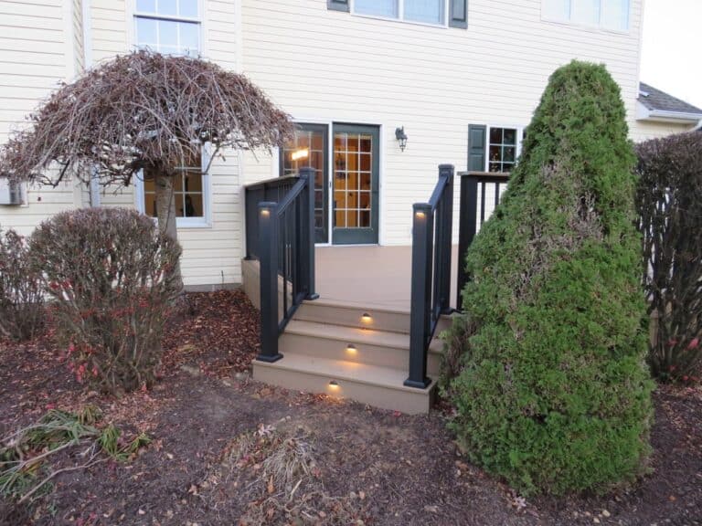 deck rebuild in Danville with lighting