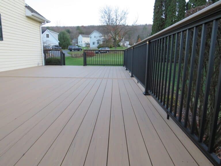 deck rebuild in Danville and black railing