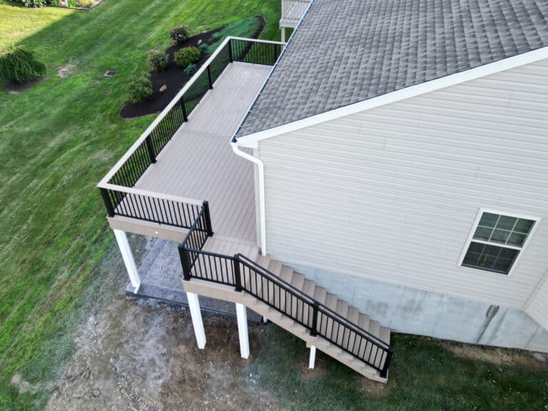 deck and patio with stairs in harrisburg