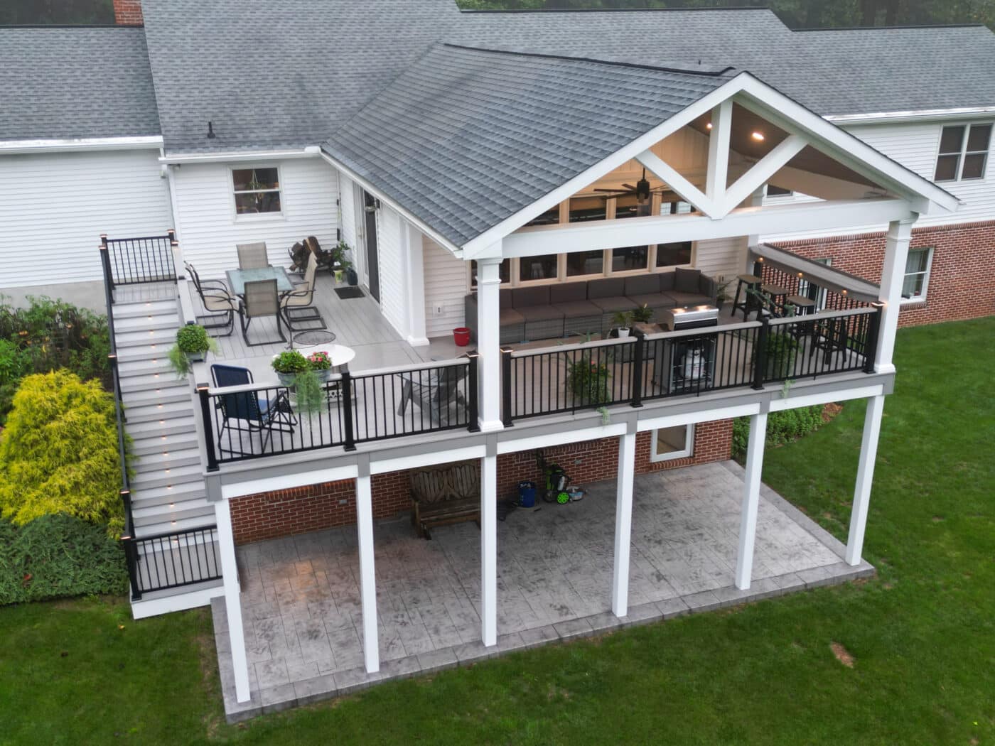 drinking railing on a deck