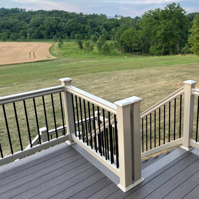deck railings on a raised deck