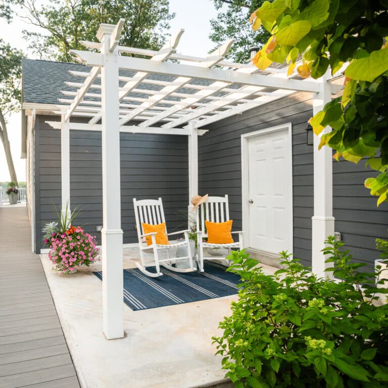 pergola on a back porch