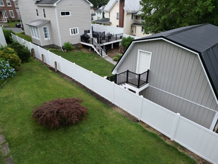 new privacy fence and backyard renovation project in the front and backyard
