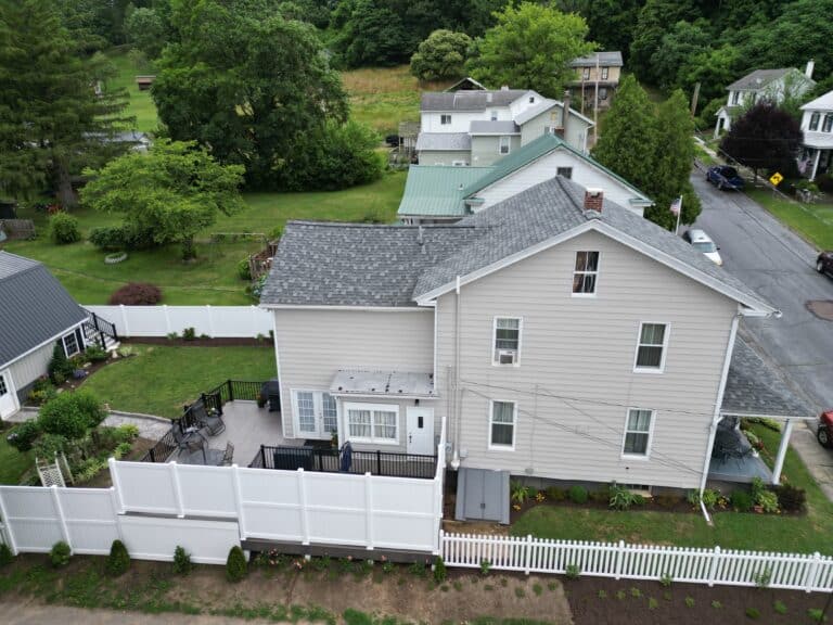 new vinyl decking backyard renovation project in catawissa pa