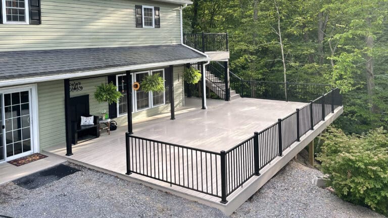 side view of deck construction