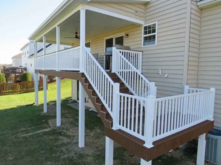 deck with roof-finished deck with railing