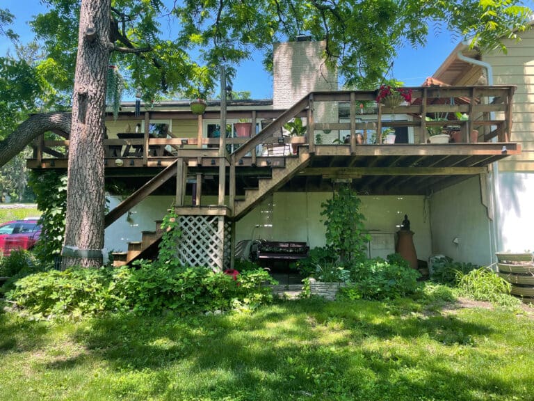 rotting pressure treated wooden deck replacement
