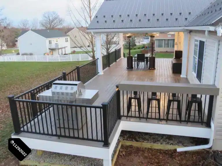 Deck Pavilion in Dover with railing drink bar