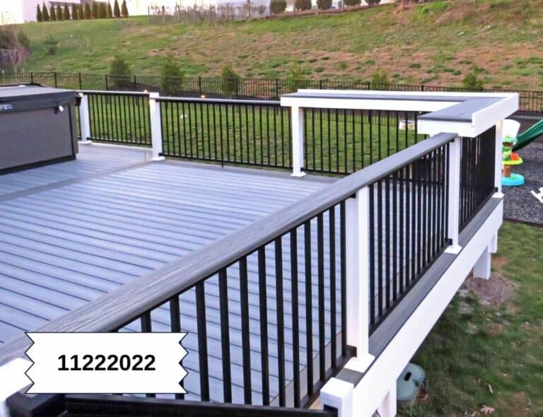 aluminum railing on a trex deck