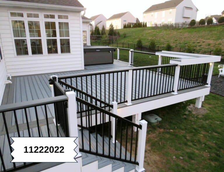 trex deck with keylink railing