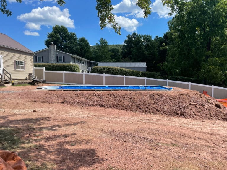 before pool pavilion installation