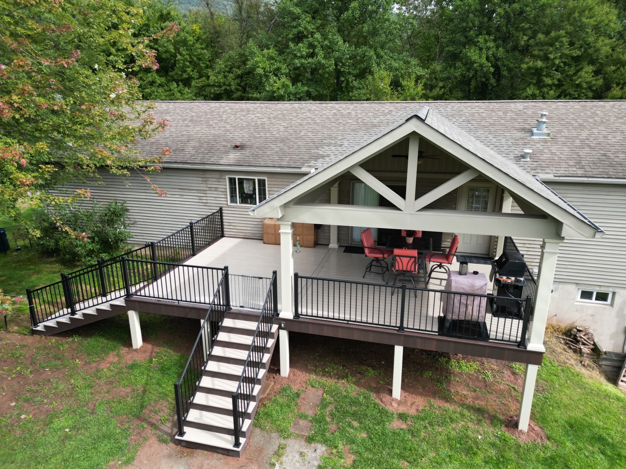 finished deck rebuild in Lykens PA by Upper Dauphin Vinyl Products
